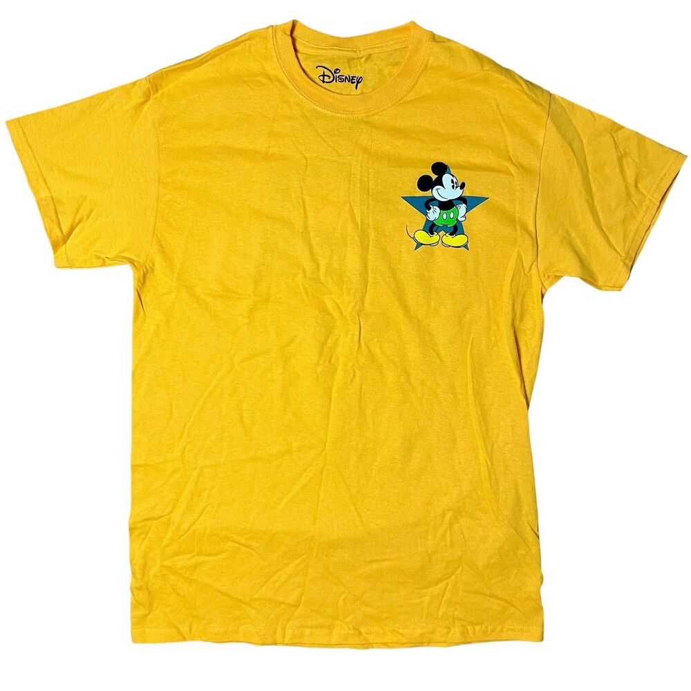 Disney Mickey Mouse T-Shirt Mens M Yellow Cotton Limited Edition Graphic Print